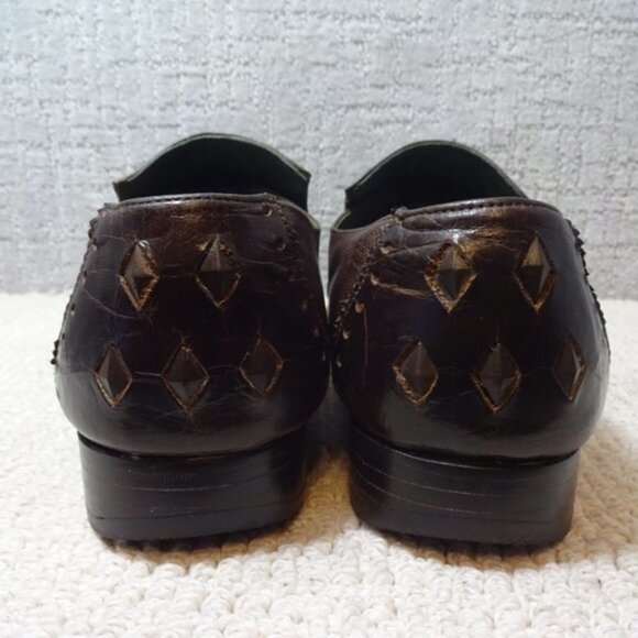 Blackline Jeffery West Mens Size EU 44 US 11 Brown Leather Slip on Brogue Shoes - Picture 3 of 12